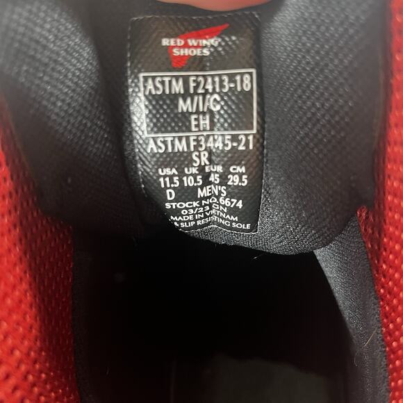 Red Wing TruHiker Mens Size 11.5D Brown Waterproof Trail Work Hiking Boots - Picture 8 of 10